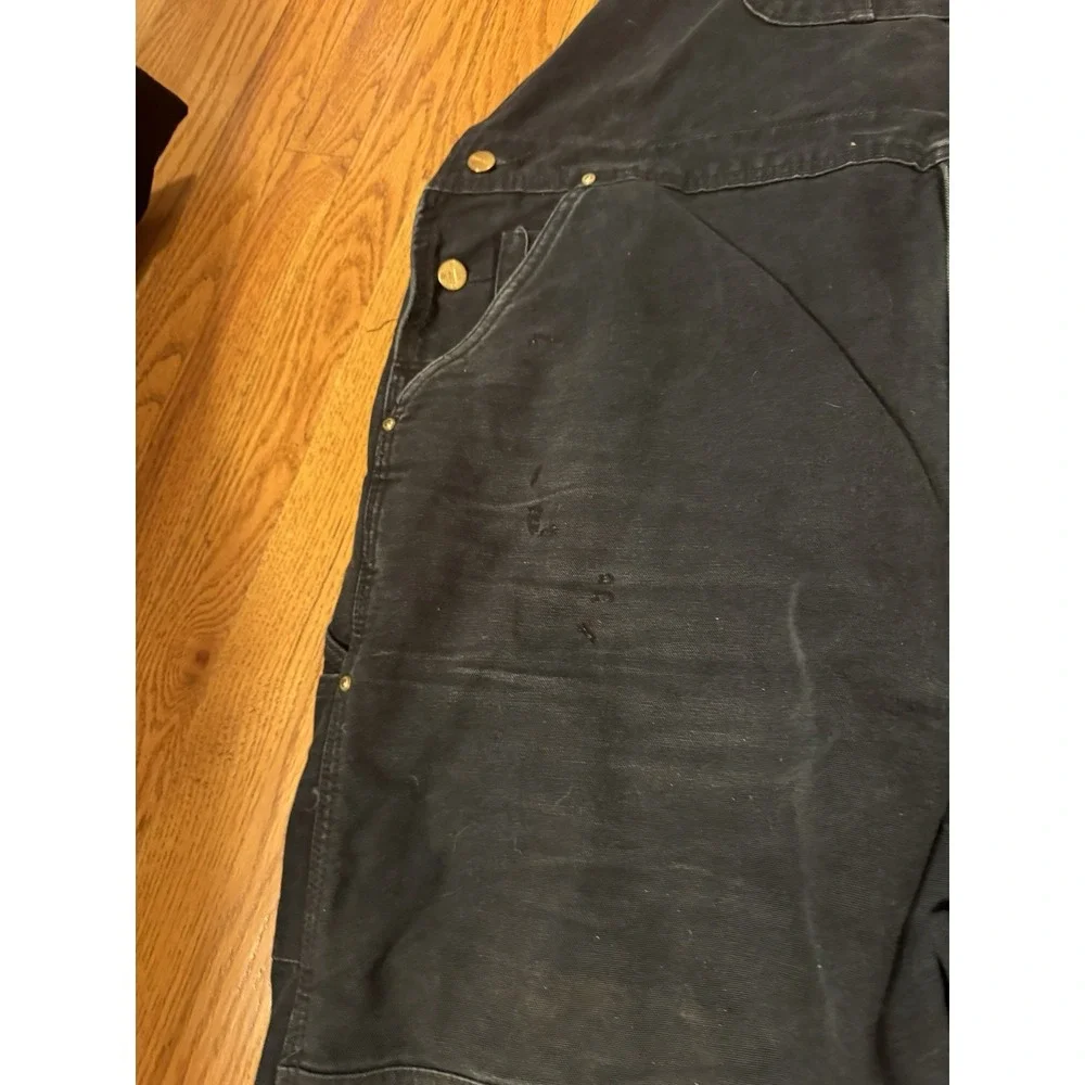 Carhartt Bib Overalls Mens 48 X‎ 32 Black Duck Quilt Lined Double Knee R02 BLK